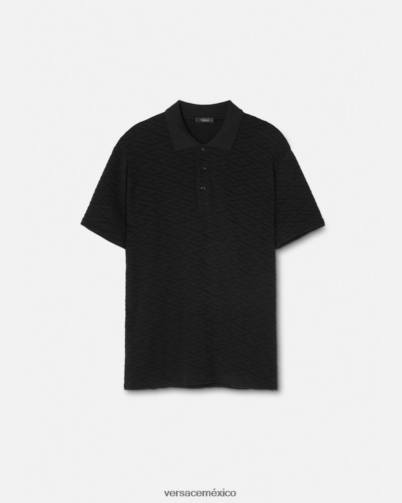 Versace polo greca negro ropa hombres 84626J1394
