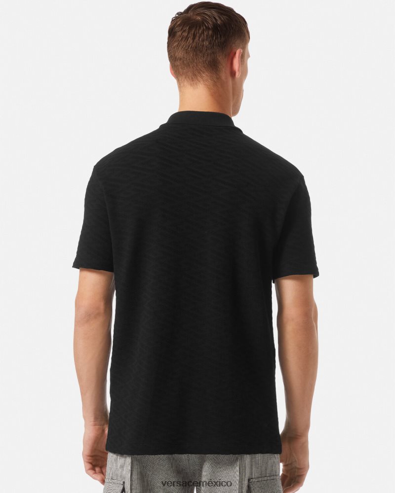 Versace polo greca negro ropa hombres 84626J1394
