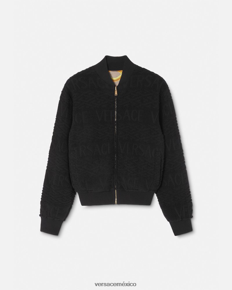 Versace chaqueta bomber reversible barroco 660 negro ropa hombres 84626J1351