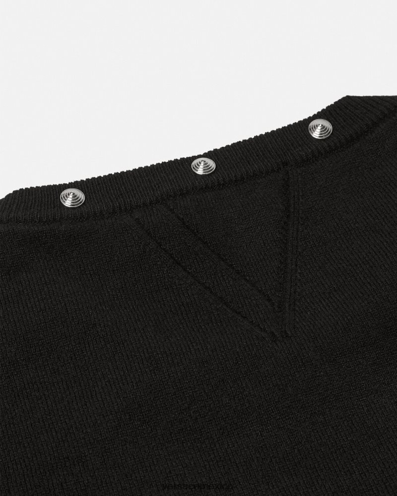 Versace suéter con tachuelas en espiral negro ropa hombres 84626J1346