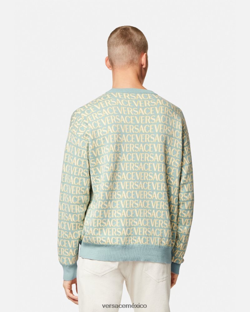 Versace suéter tejido en toda la prenda imprimir ropa hombres 84626J1325