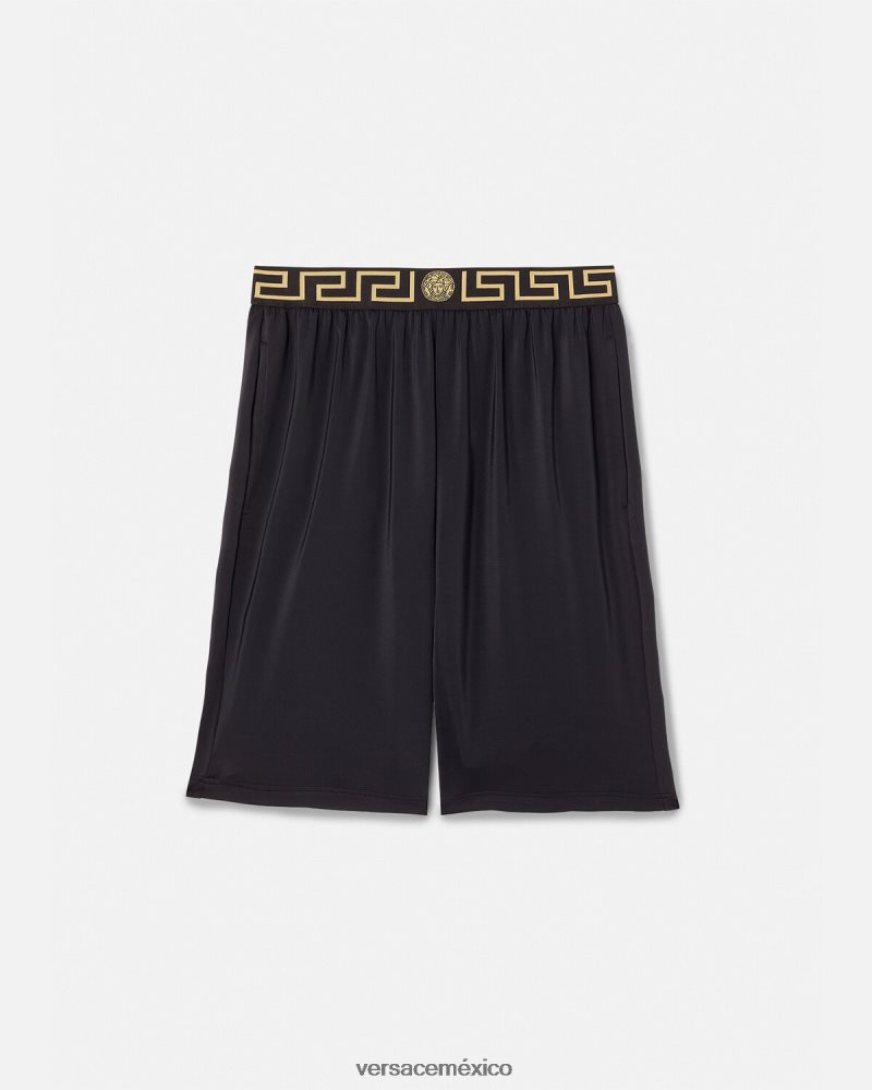 Versace bañadores largos con borde de Greca negro ropa hombres 84626J1455