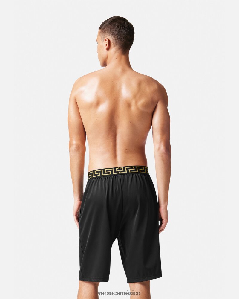 Versace bañadores largos con borde de Greca negro ropa hombres 84626J1455
