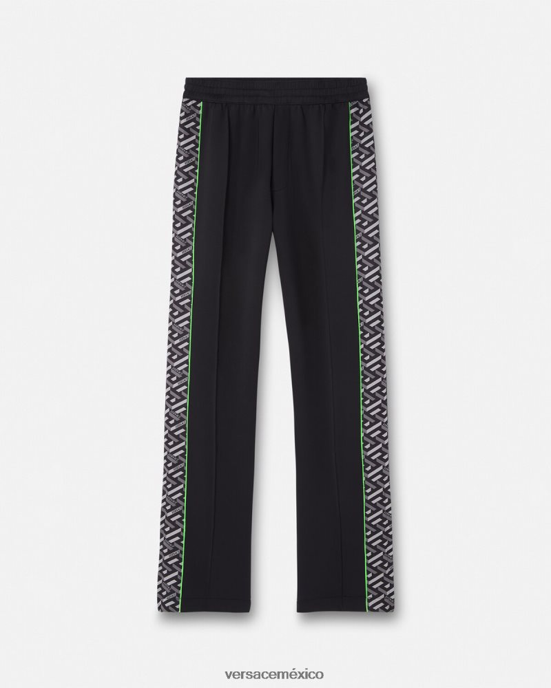 Versace pantalones deportivos de nailon con la greca imprimir ropa hombres 84626J1457