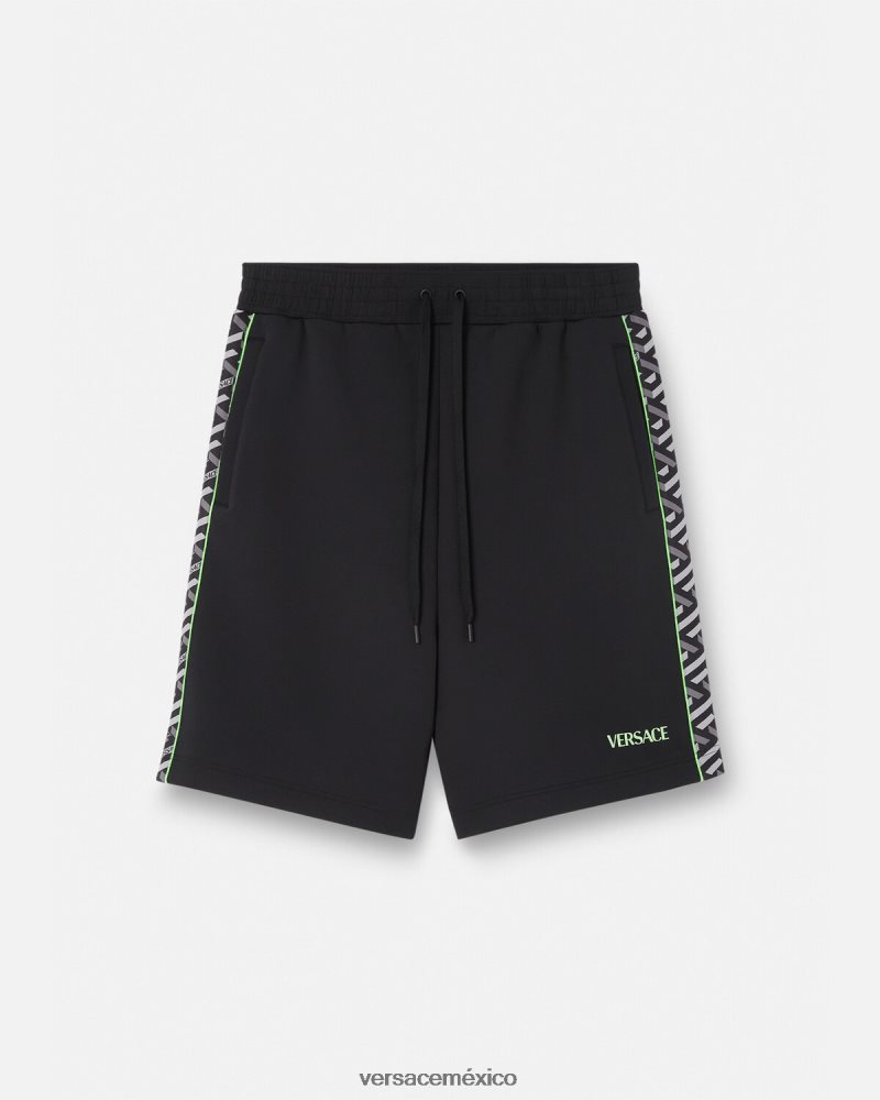 Versace shorts deportivos de nailon con la greca imprimir ropa hombres 84626J1459