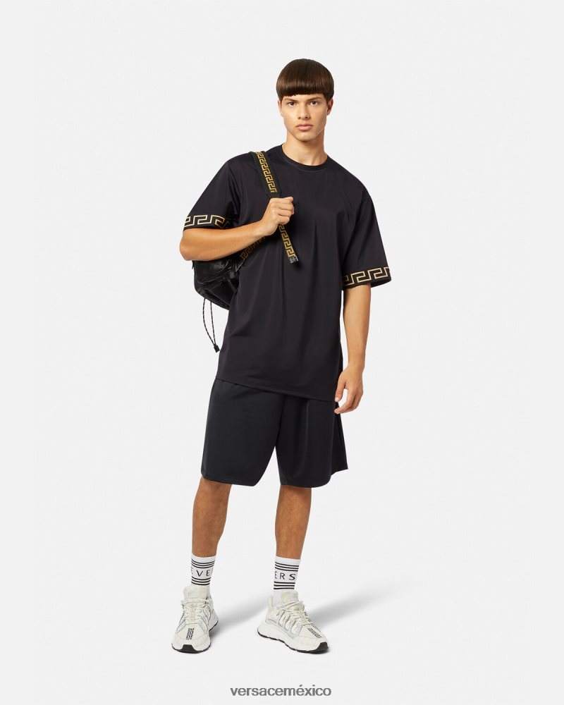 Versace top deportivo con greca negro ropa hombres 84626J1454