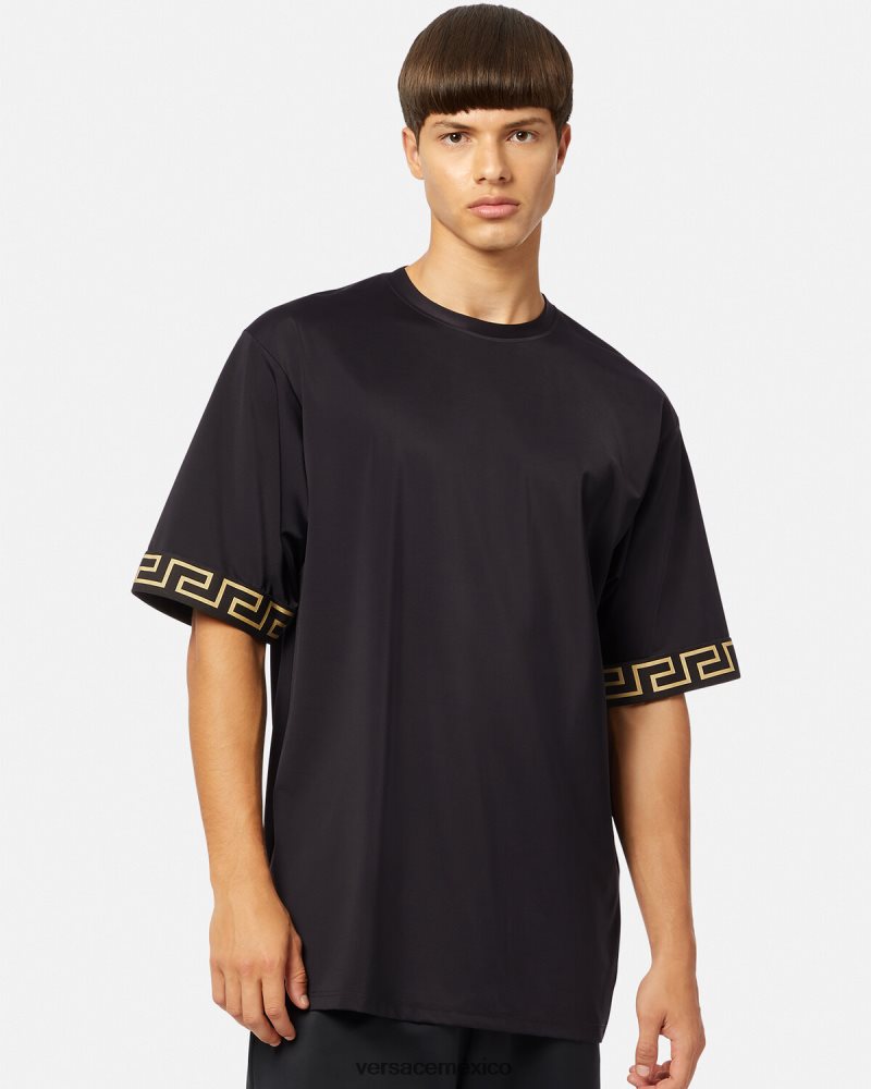 Versace top deportivo con greca negro ropa hombres 84626J1454