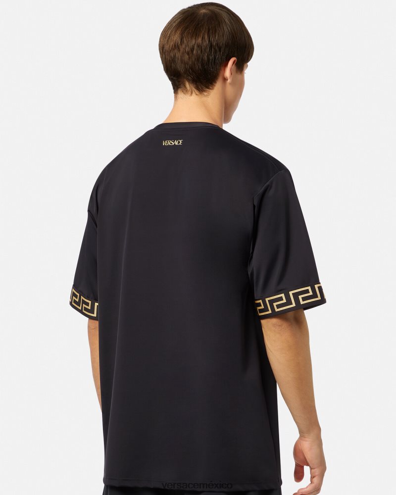 Versace top deportivo con greca negro ropa hombres 84626J1454