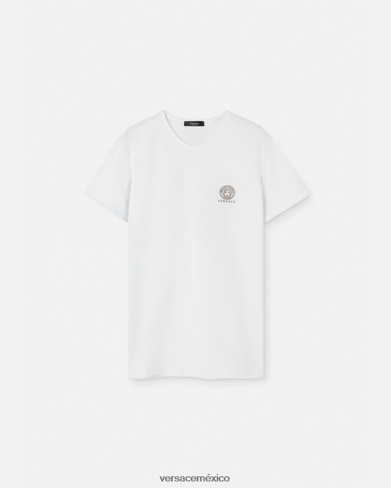 Versace camiseta medusa blanco ropa interior y ropa de playa hombres 84626J1733