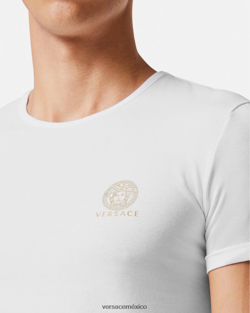 Versace camiseta medusa blanco ropa interior y ropa de playa hombres 84626J1733