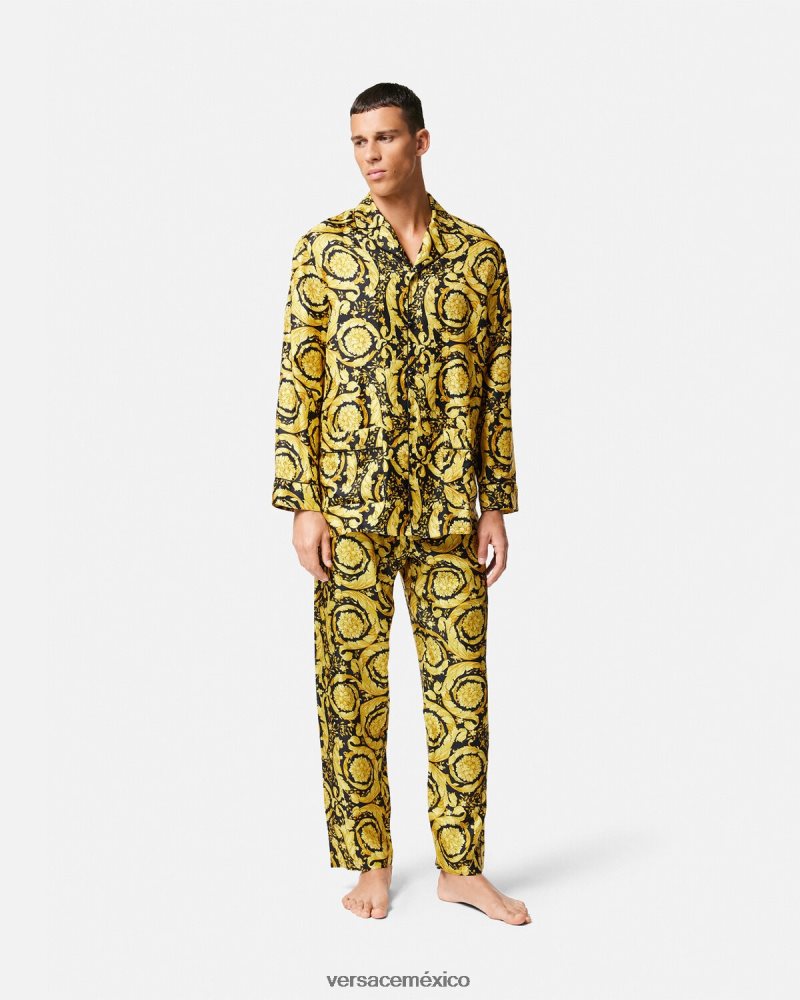 Versace pantalones de pijama de seda con estampado barroco imprimir ropa interior y ropa de playa hombres 84626J1736