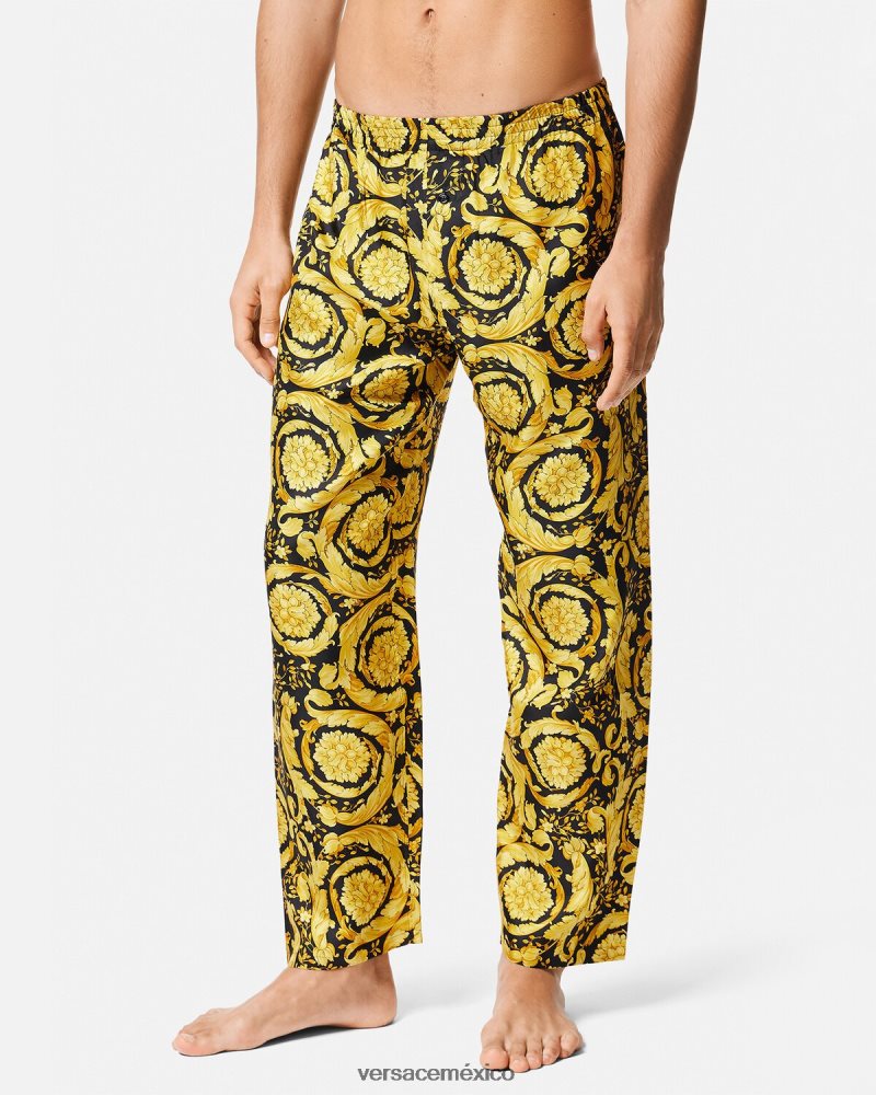 Versace pantalones de pijama de seda con estampado barroco imprimir ropa interior y ropa de playa hombres 84626J1736