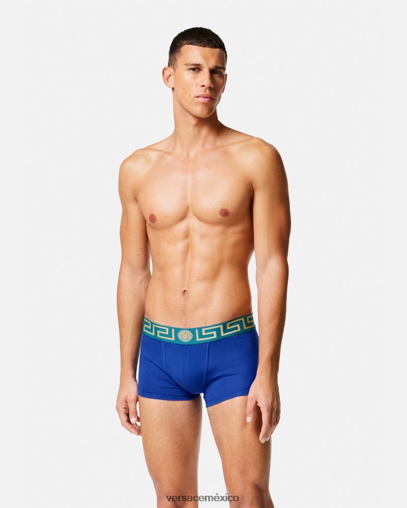 Versace calzoncillos con borde de greca azul ropa interior y ropa de playa hombres 84626J1745