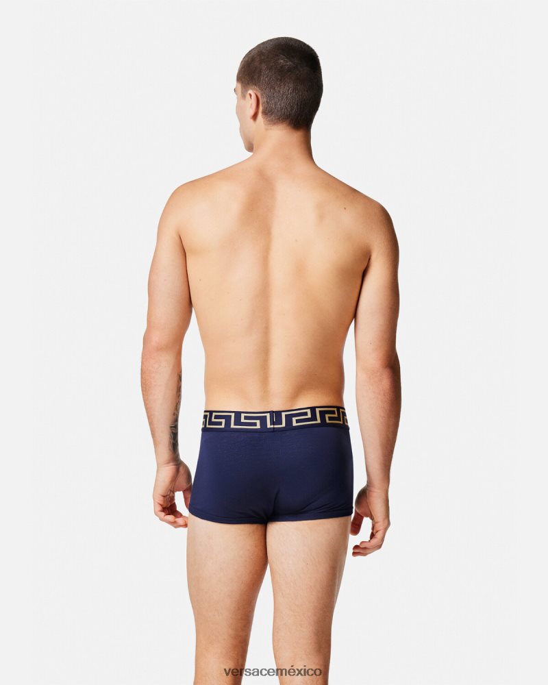 Versace calzoncillos con borde de greca azul ropa interior y ropa de playa hombres 84626J1756