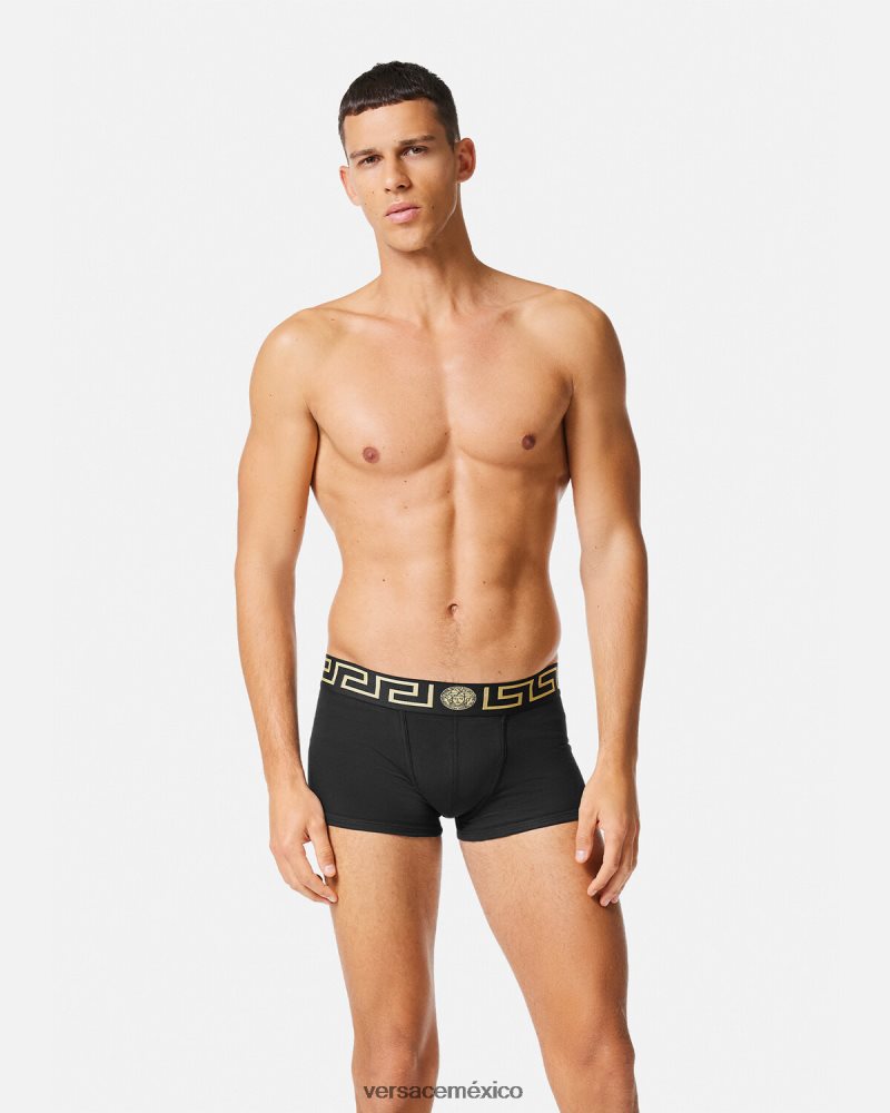 Versace calzoncillos con borde de greca negro ropa interior y ropa de playa hombres 84626J1755