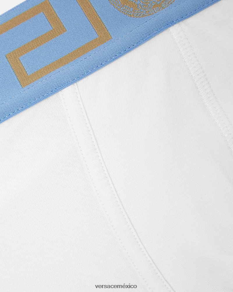 Versace calzoncillos largos con borde de greca blanco ropa interior y ropa de playa hombres 84626J1746