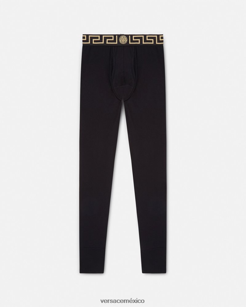 Versace ropa interior larga con borde de greca negro ropa interior y ropa de playa hombres 84626J1760