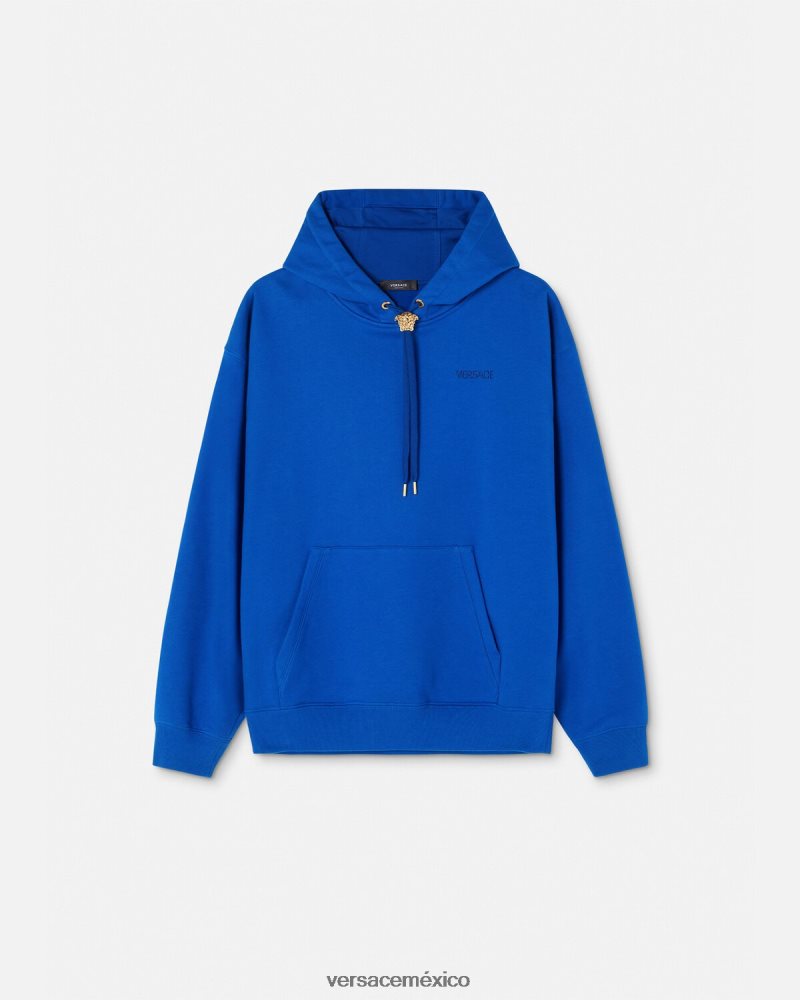 Versace sudadera con capucha de medusa azul ropa hombres 84626J1419