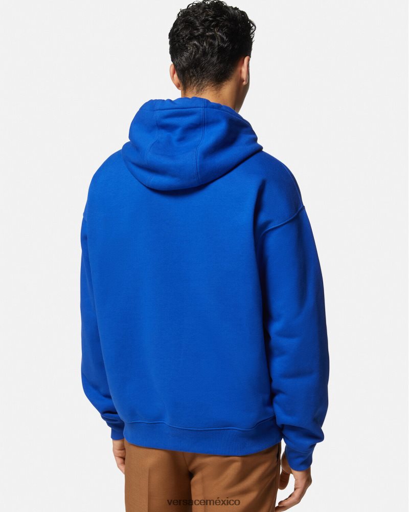 Versace sudadera con capucha de medusa azul ropa hombres 84626J1419