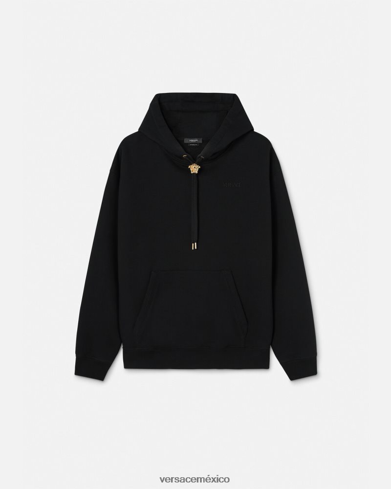 Versace sudadera con capucha de medusa negro ropa hombres 84626J1414