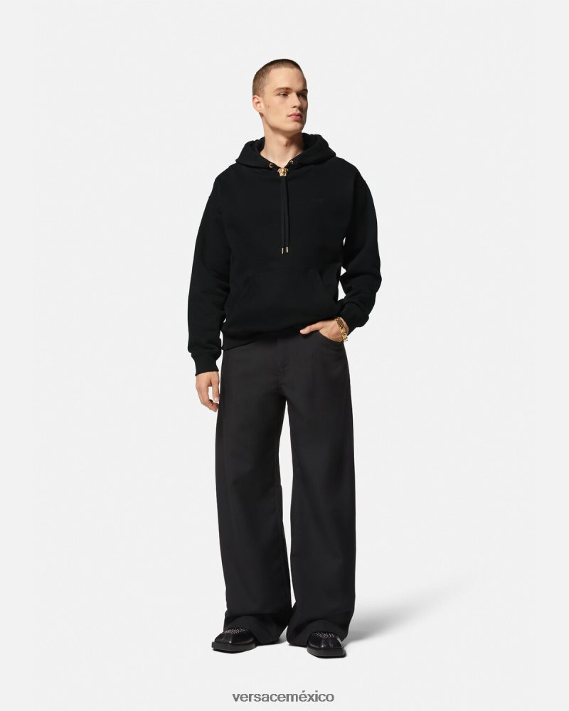 Versace sudadera con capucha de medusa negro ropa hombres 84626J1414