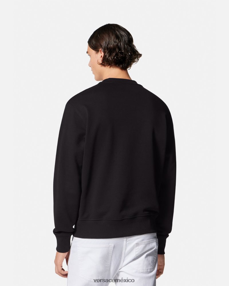 Versace sudadera con logo negro ropa hombres 84626J2377