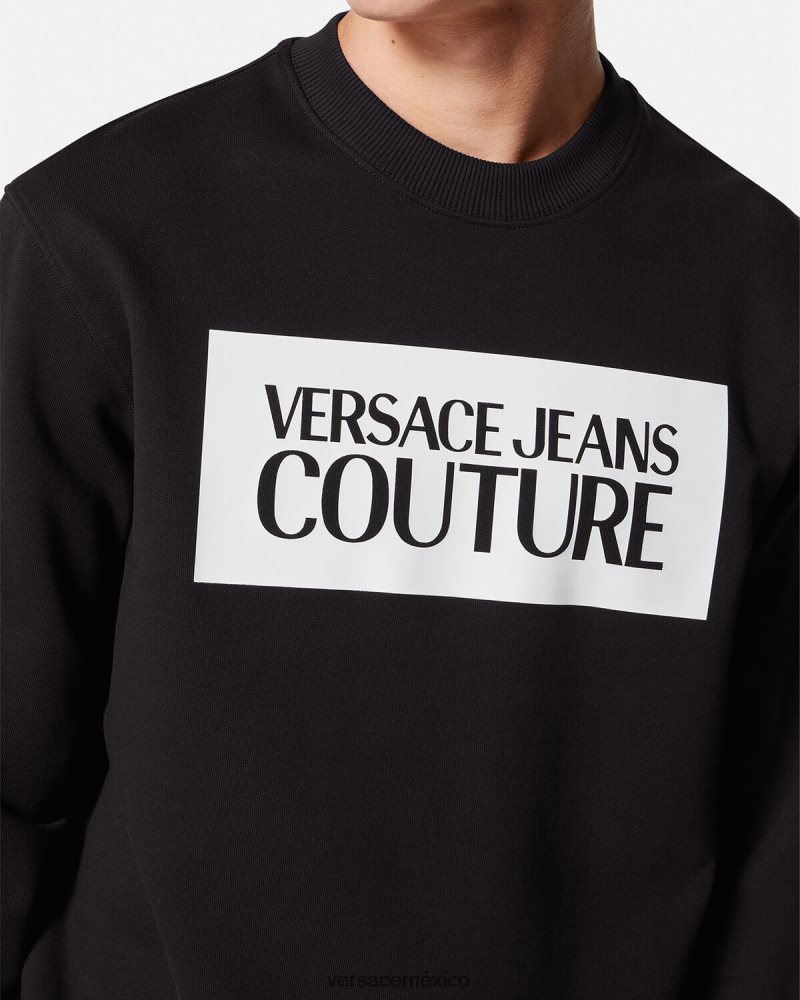 Versace sudadera con logo negro ropa hombres 84626J2377