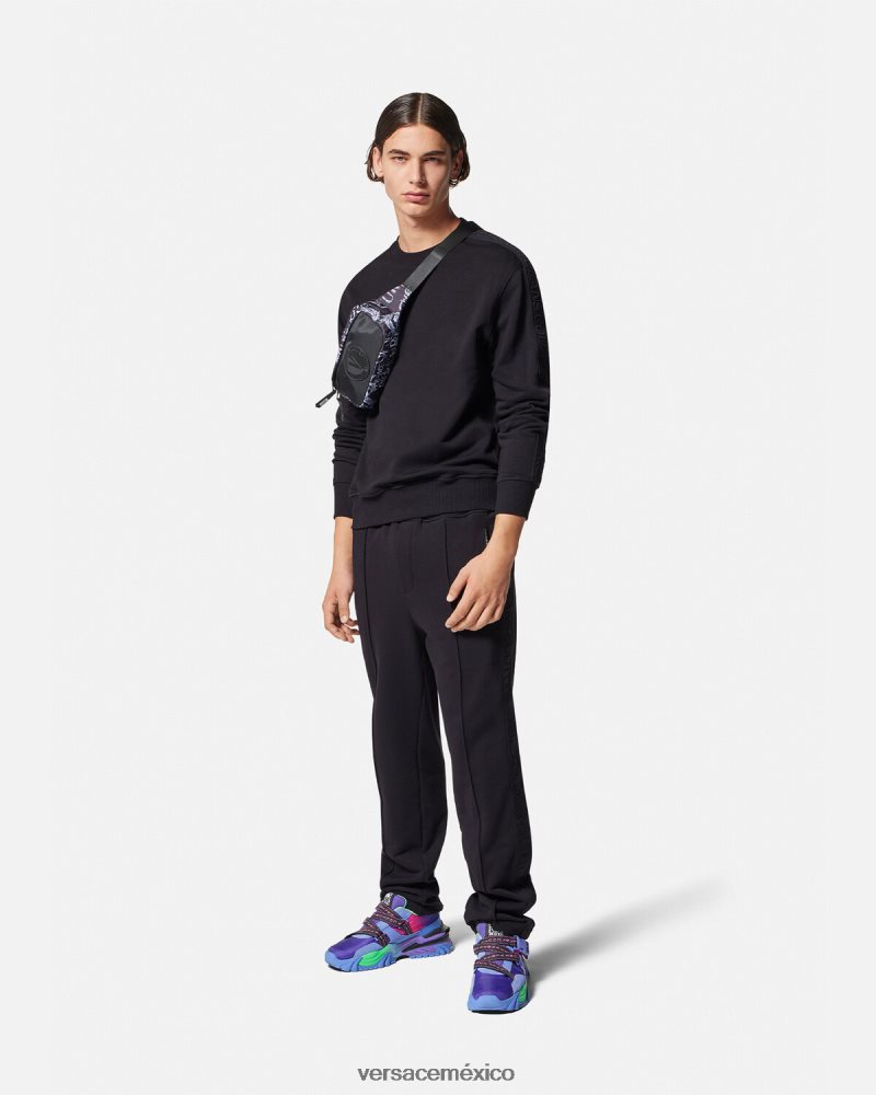 Versace sudadera con logo negro ropa hombres 84626J2410