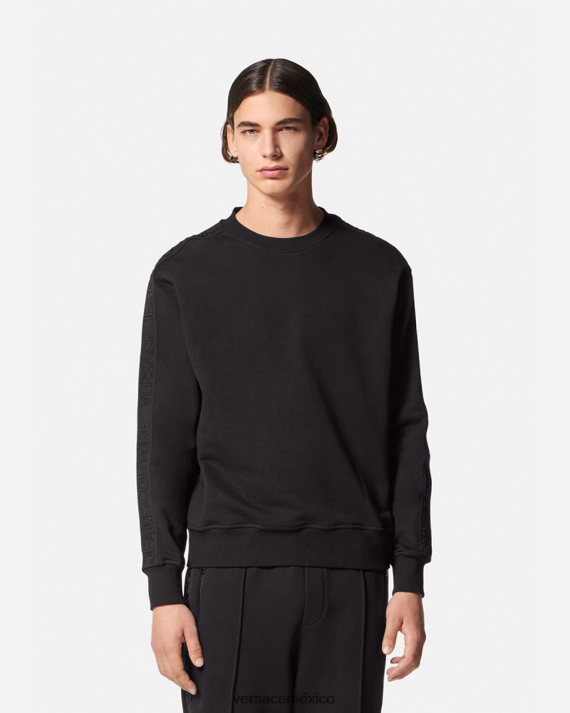 Versace sudadera con logo negro ropa hombres 84626J2410