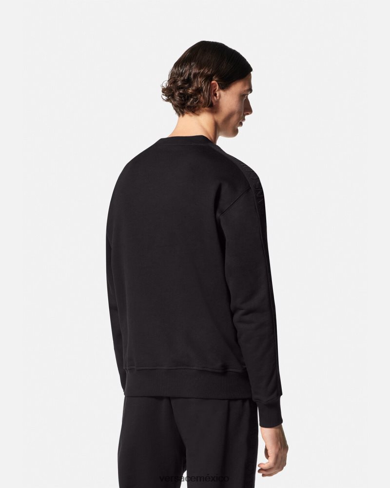 Versace sudadera con logo negro ropa hombres 84626J2410