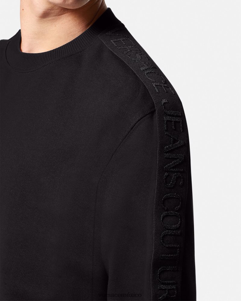 Versace sudadera con logo negro ropa hombres 84626J2410