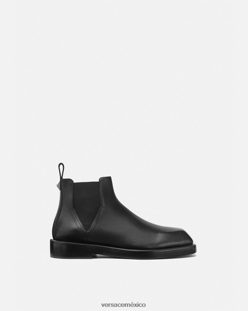Versace botas chelsea cuadradas negro zapato hombres 84626J1580