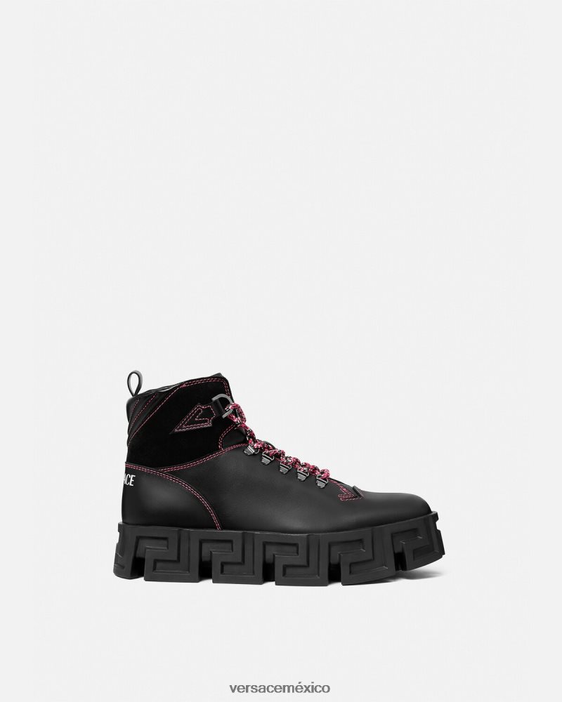 Versace botas de montaña greca laberinto negro zapato hombres 84626J1581