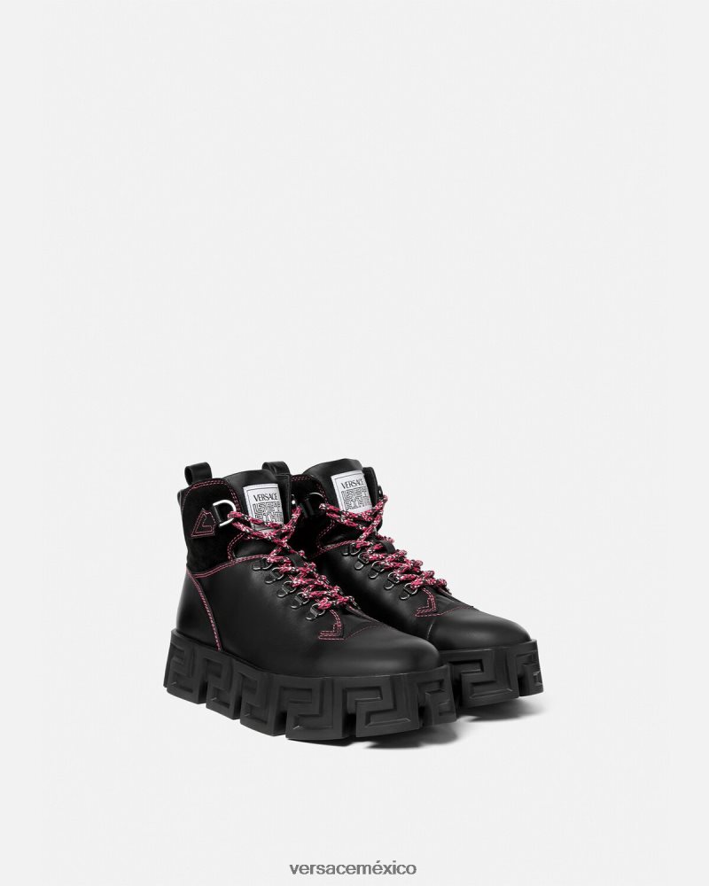 Versace botas de montaña greca laberinto negro zapato hombres 84626J1581