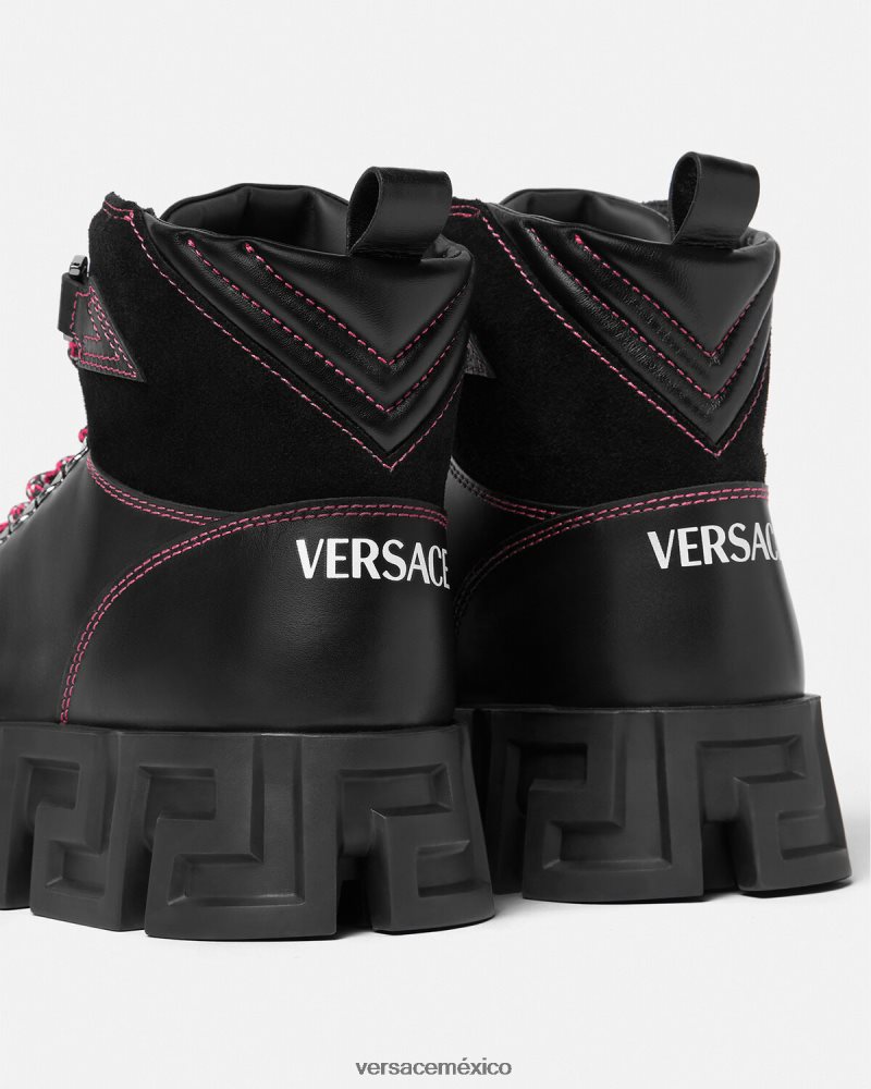 Versace botas de montaña greca laberinto negro zapato hombres 84626J1581