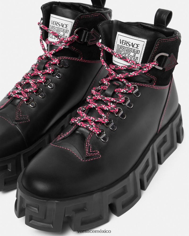 Versace botas de montaña greca laberinto negro zapato hombres 84626J1581