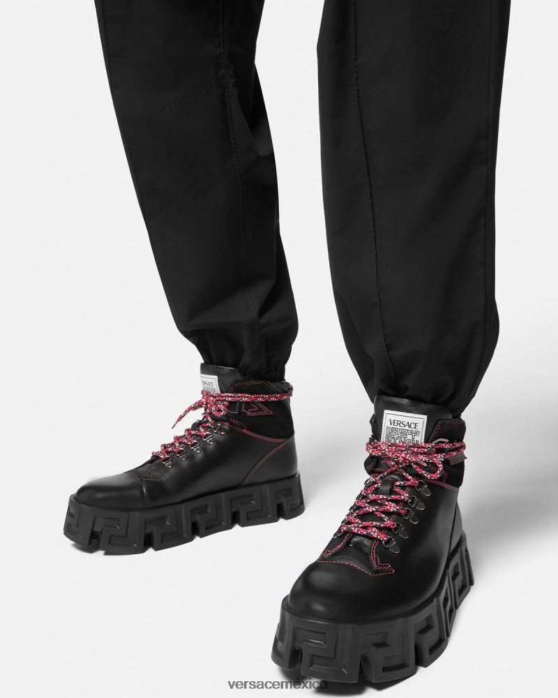 Versace botas de montaña greca laberinto negro zapato hombres 84626J1581