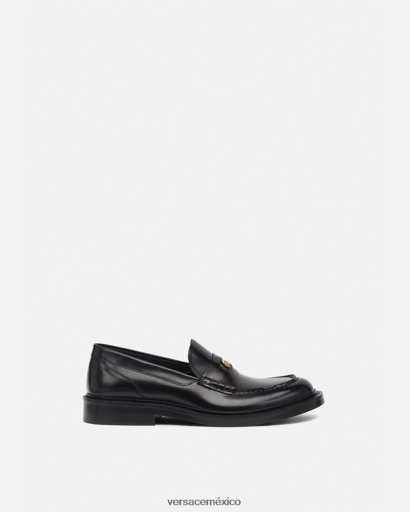 Versace mocasines con medusa negro zapato hombres 84626J1570