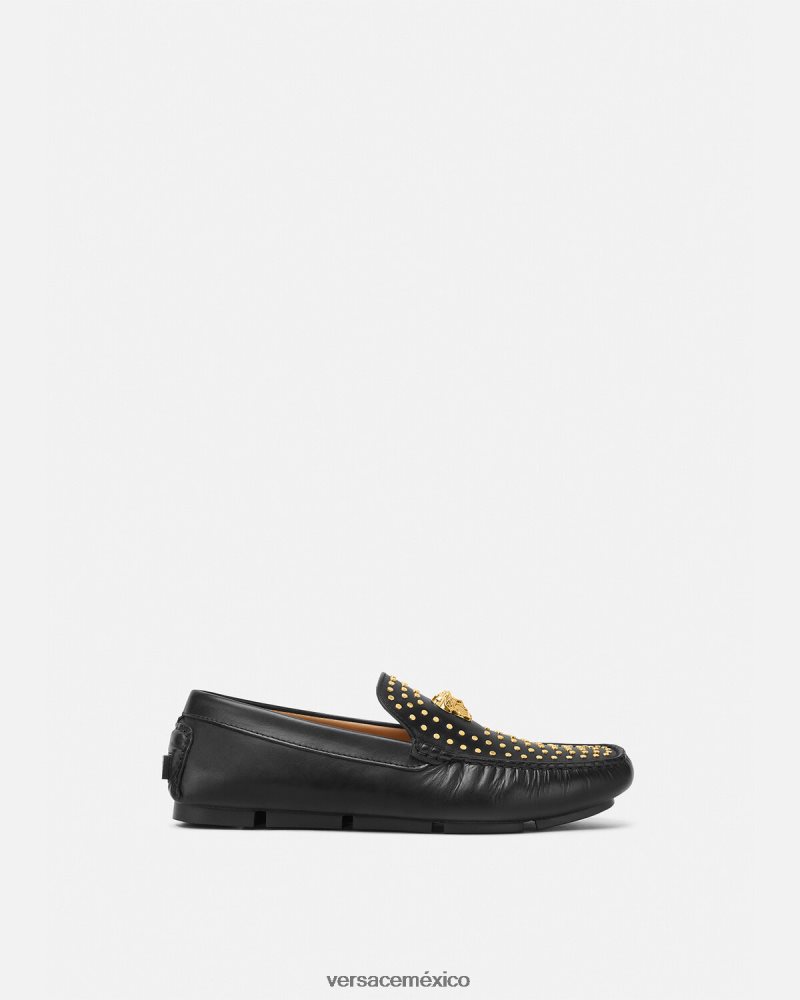 Versace mocasines la medusa negro zapato hombres 84626J1573