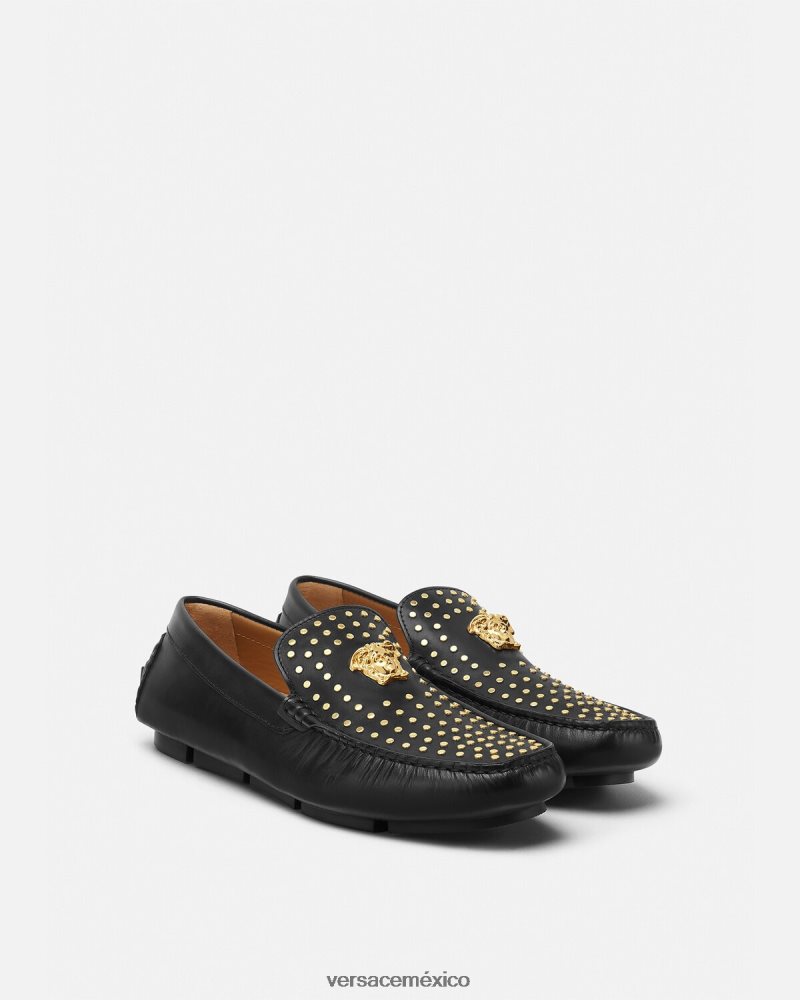 Versace mocasines la medusa negro zapato hombres 84626J1573