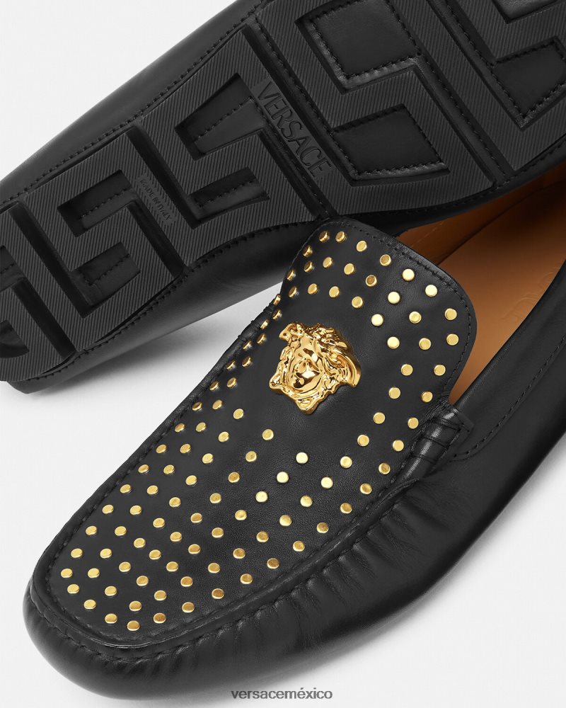 Versace mocasines la medusa negro zapato hombres 84626J1573