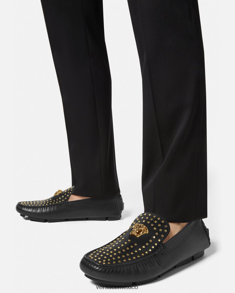 Versace mocasines la medusa negro zapato hombres 84626J1573