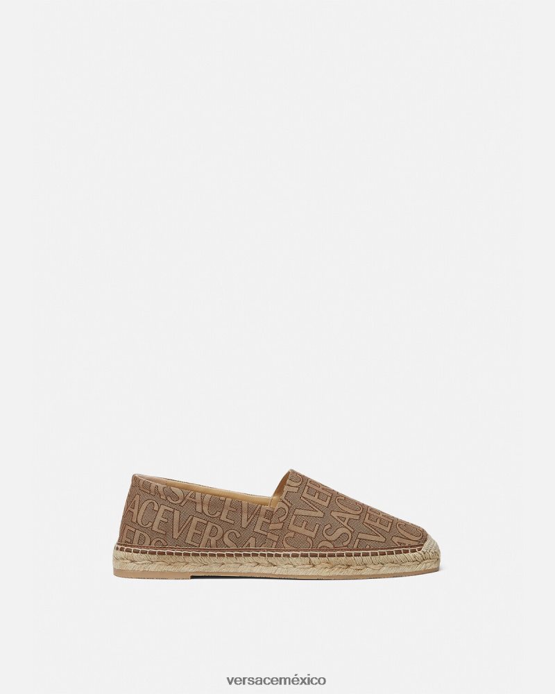 Versace alpargatas integrales marrón zapato hombres 84626J1563