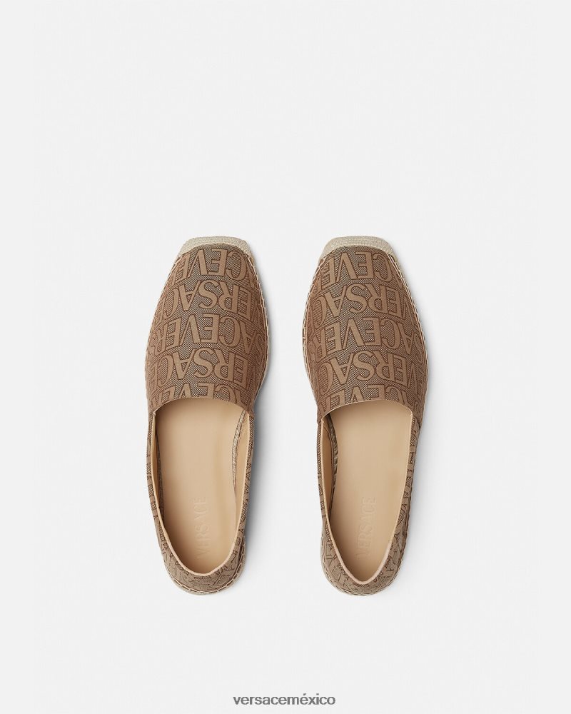 Versace alpargatas integrales marrón zapato hombres 84626J1563