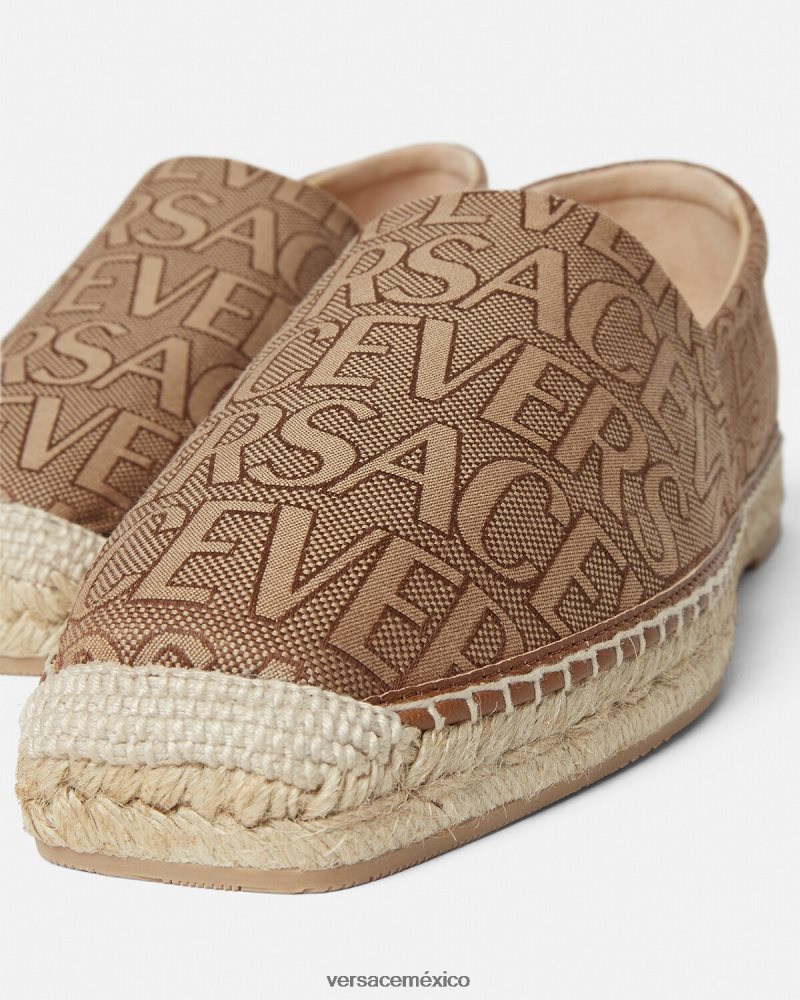 Versace alpargatas integrales marrón zapato hombres 84626J1563