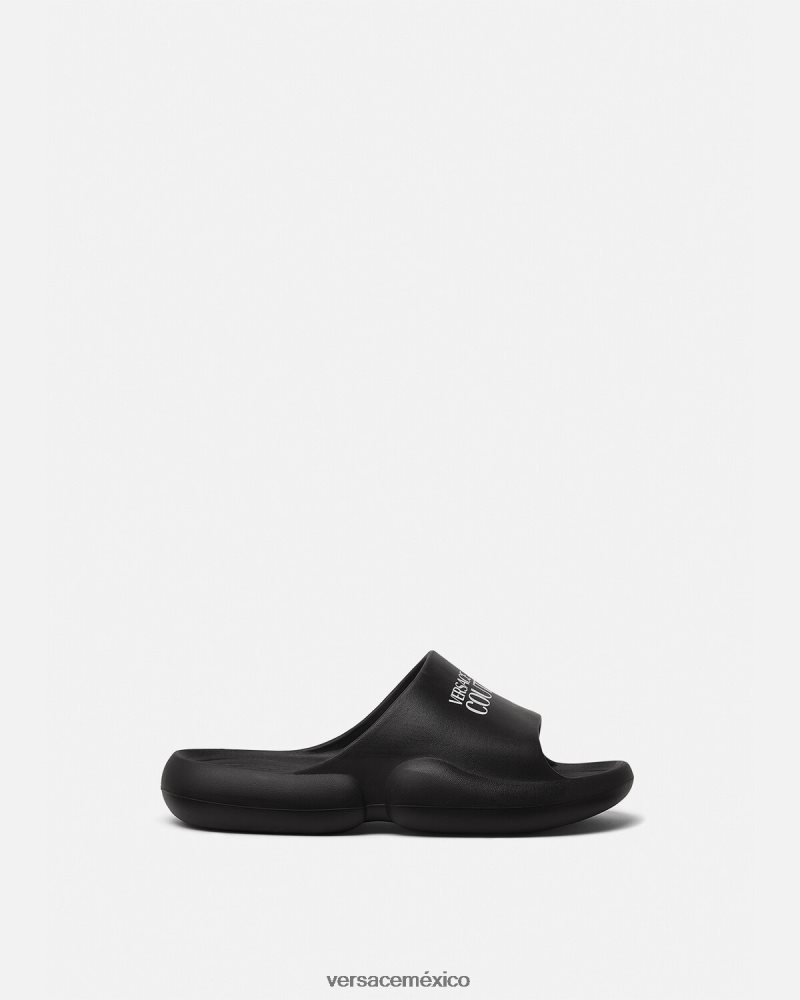 Versace chanclas con logo y tago negro zapato hombres 84626J2451