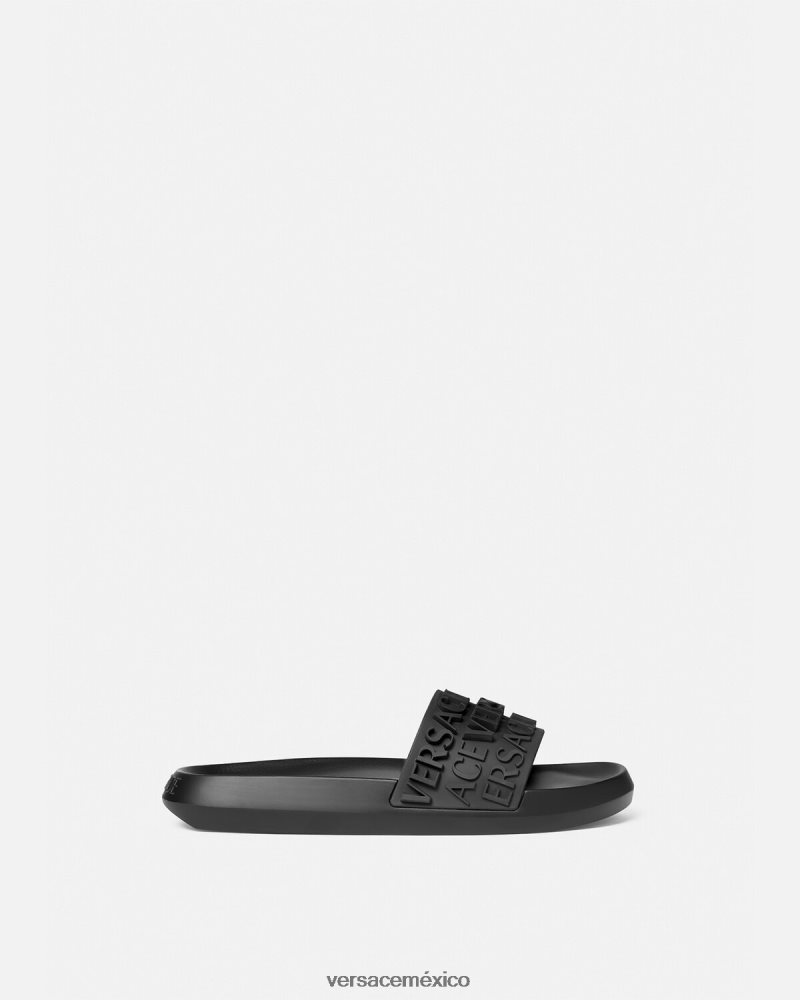 Versace chanclas integrales negro zapato hombres 84626J1593