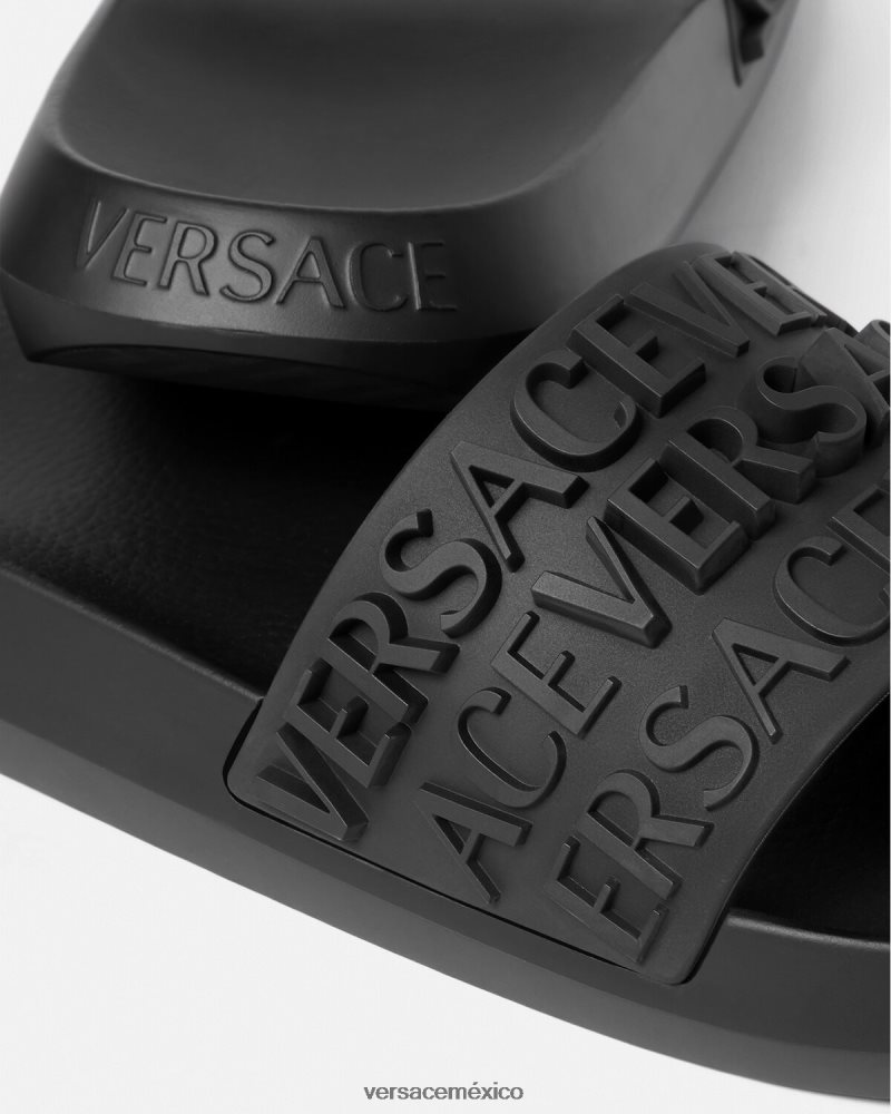 Versace chanclas integrales negro zapato hombres 84626J1593