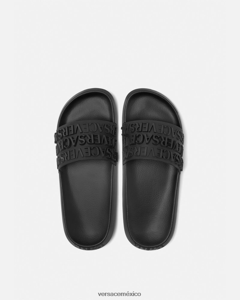 Versace chanclas integrales negro zapato hombres 84626J1593