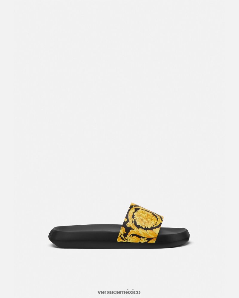 Versace deslizadores barrocos imprimir zapato hombres 84626J1594